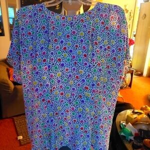 Leslie Fay Separates MultiColour Polka Dot Blouse. Size 16